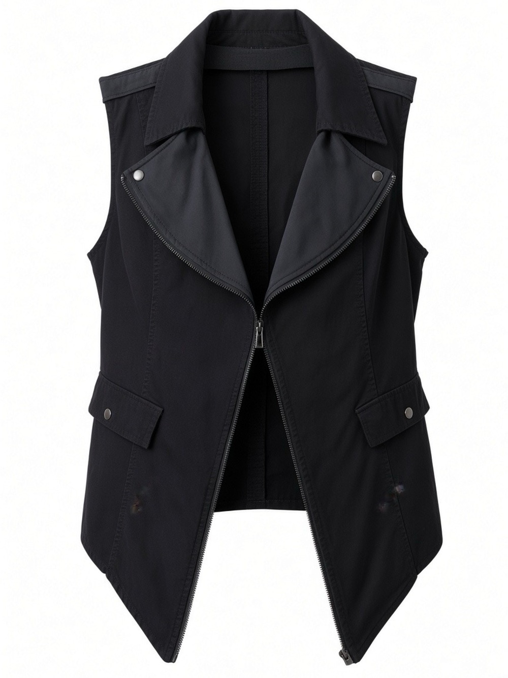 Wilfred Black Sleeveless Moto-Style Zip Vest